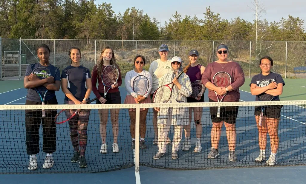 Ladies tennis beginner with coach teresa